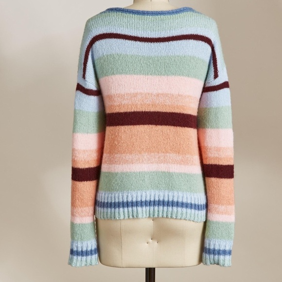 Sundance Wool Blend Striped Multicolor Sibella Sweater S - Picture 3 of 7